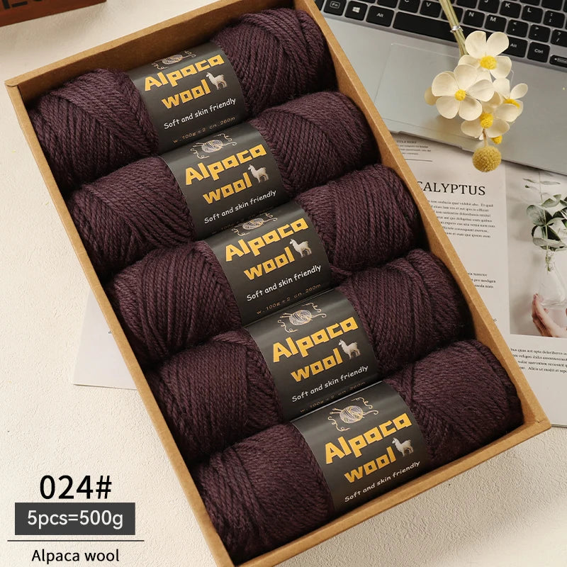 Alpaca Wool Chunky Yarn 500g – 5 Pack