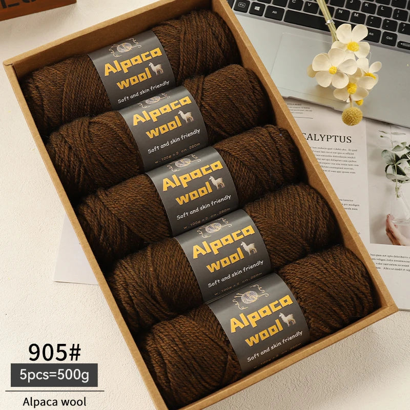 Alpaca Wool Chunky Yarn 500g – 5 Pack