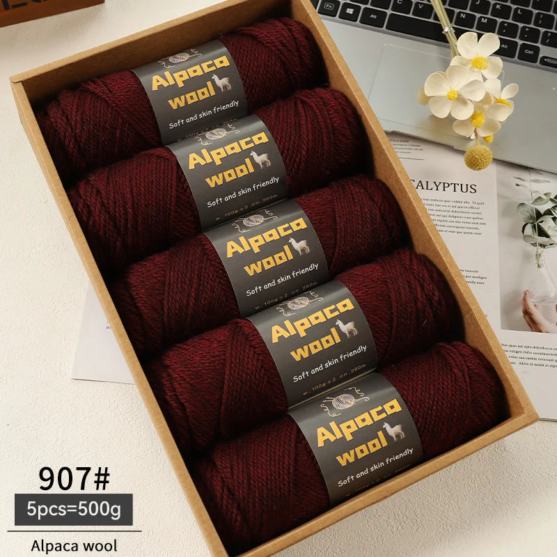 Alpaca Wool Chunky Yarn 500g – 5 Pack