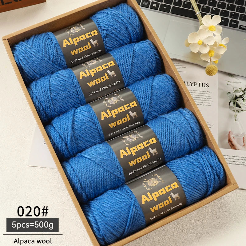 Alpaca Wool Chunky Yarn 500g – 5 Pack