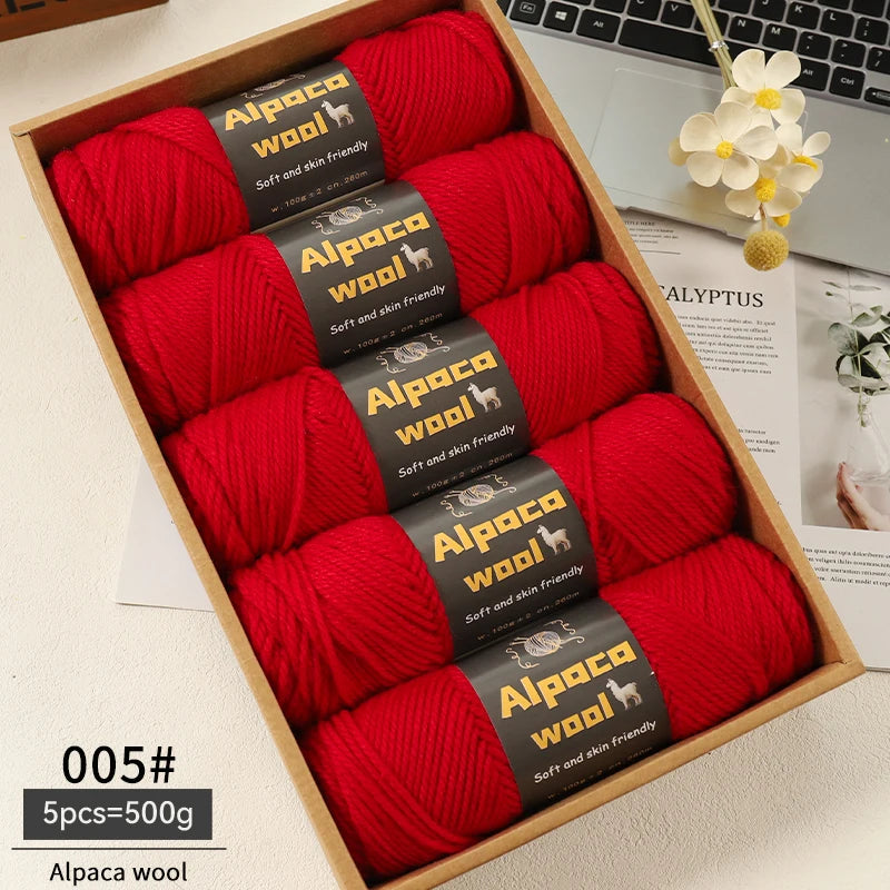Alpaca Wool Chunky Yarn 500g – 5 Pack