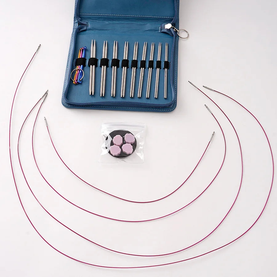 9 Pairs (2.2-4.5mm) Detachable Circular Needles Set