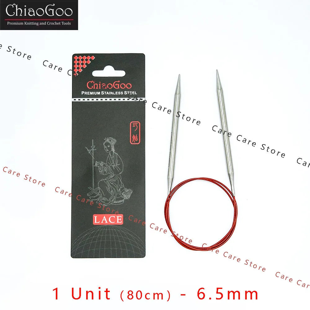 Original ChiaoGoo 80cm Premium Stainless Steel Circular Knitting Needles