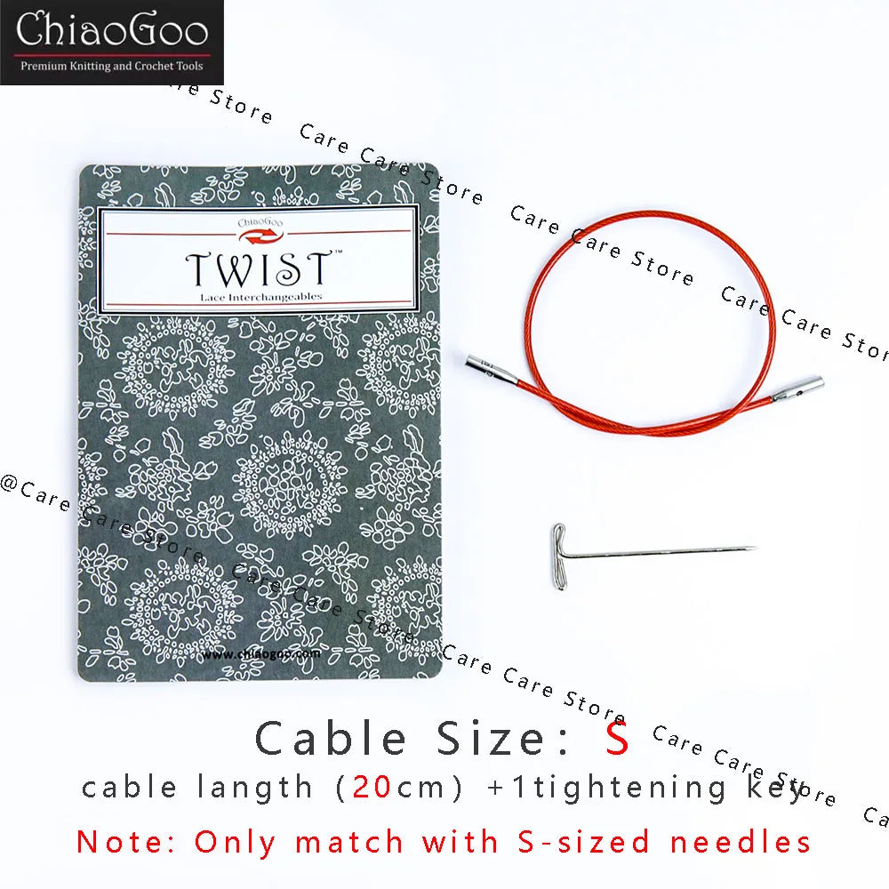 1Piece Original ChiaoGoo TWIST Red Interchangeable Knitting Needles Cable Spokes Cord ChiaoGoo Memory-Free Nylon Steel Cables