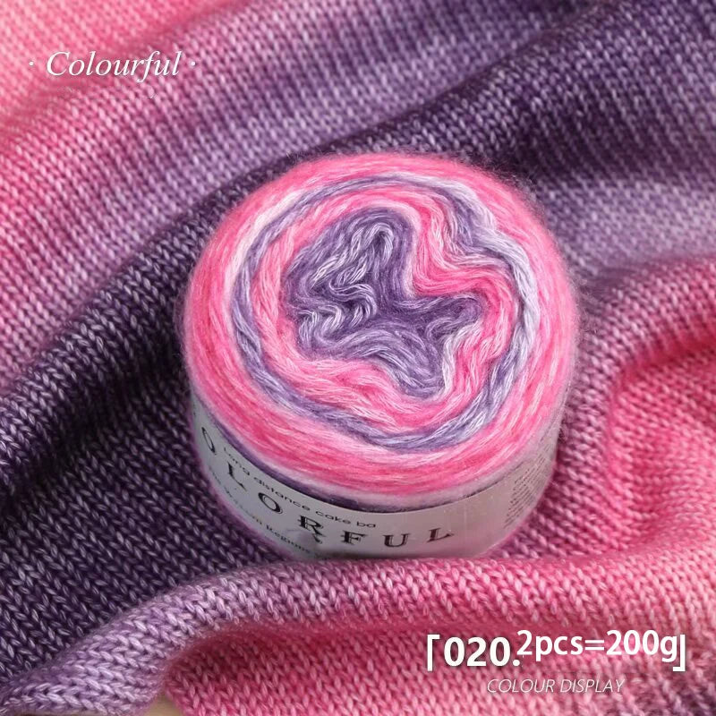 1 моток = 2 пасмы = 200 г пряжи Gradient Cake