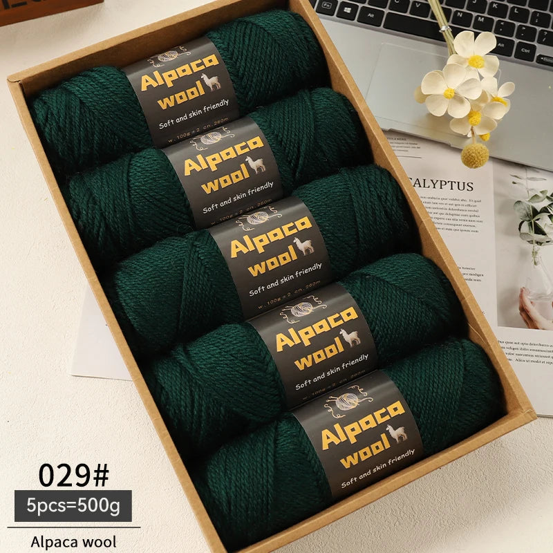 Alpaca Wool Chunky Yarn 500g – 5 Pack