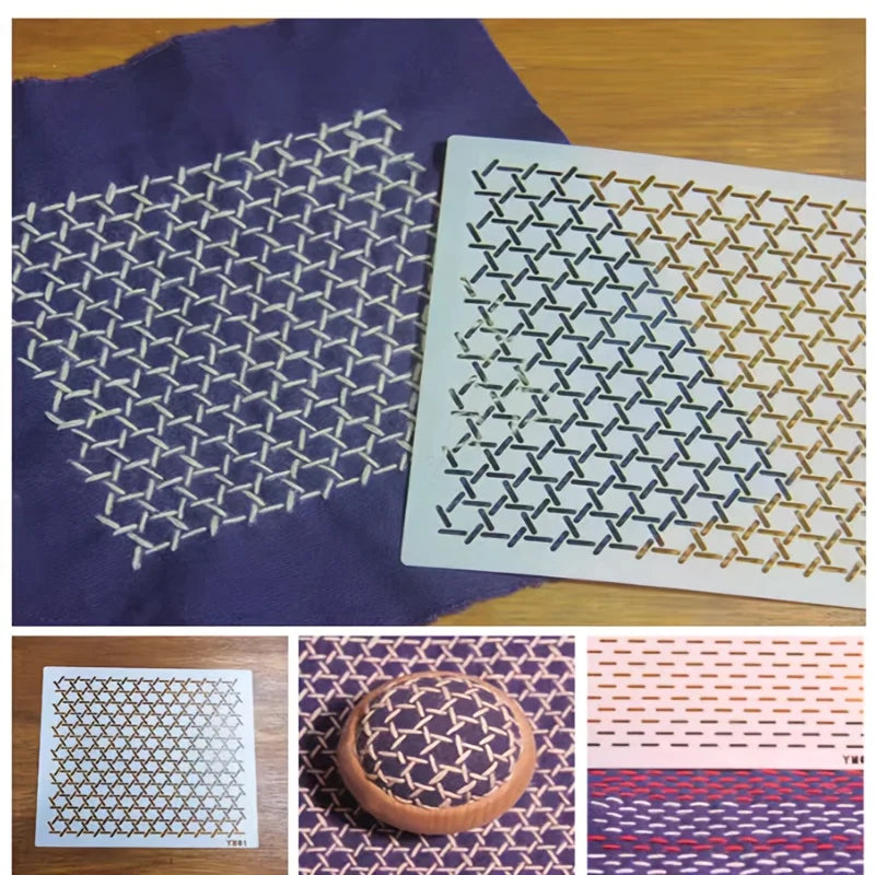 Sashiko Quilting Stencil Templates 8pcs