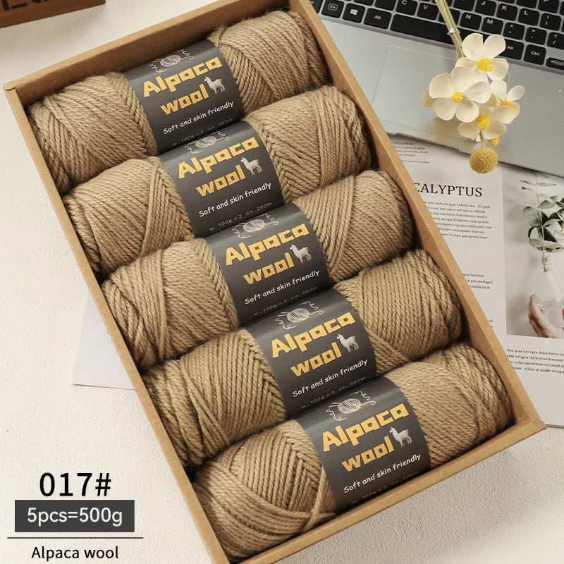 Alpaca Wool Chunky Yarn 500g – 5 Pack