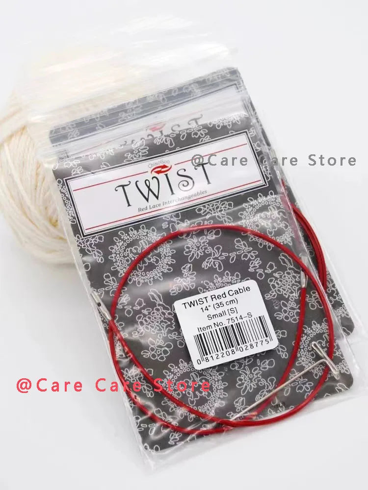 1Piece Original ChiaoGoo TWIST Red Interchangeable Knitting Needles Cable Spokes Cord ChiaoGoo Memory-Free Nylon Steel Cables