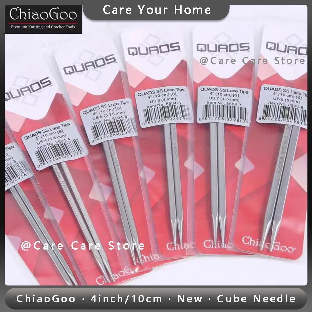 1Pair Premium ChiaoGoo Stainless Steel Cube Knitting Needles