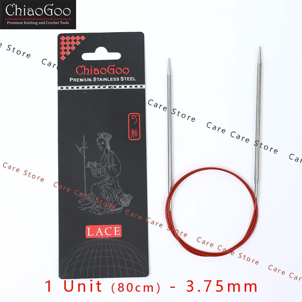 Original ChiaoGoo 80cm Premium Stainless Steel Circular Knitting Needles