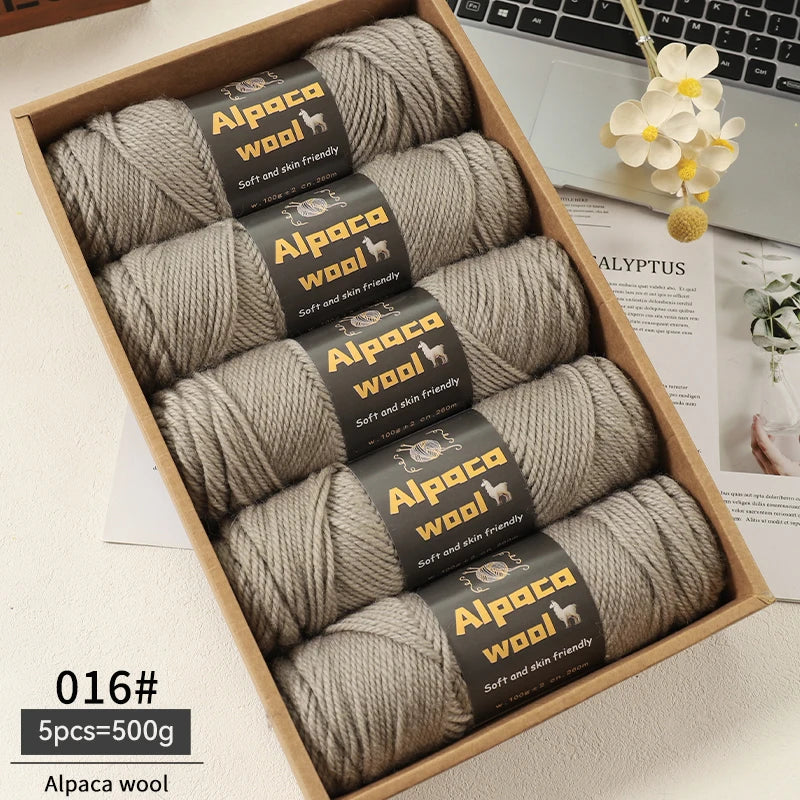 Alpaca Wool Chunky Yarn 500g – 5 Pack
