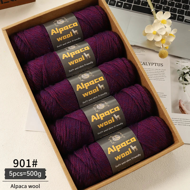 Alpaca Wool Chunky Yarn 500g – 5 Pack