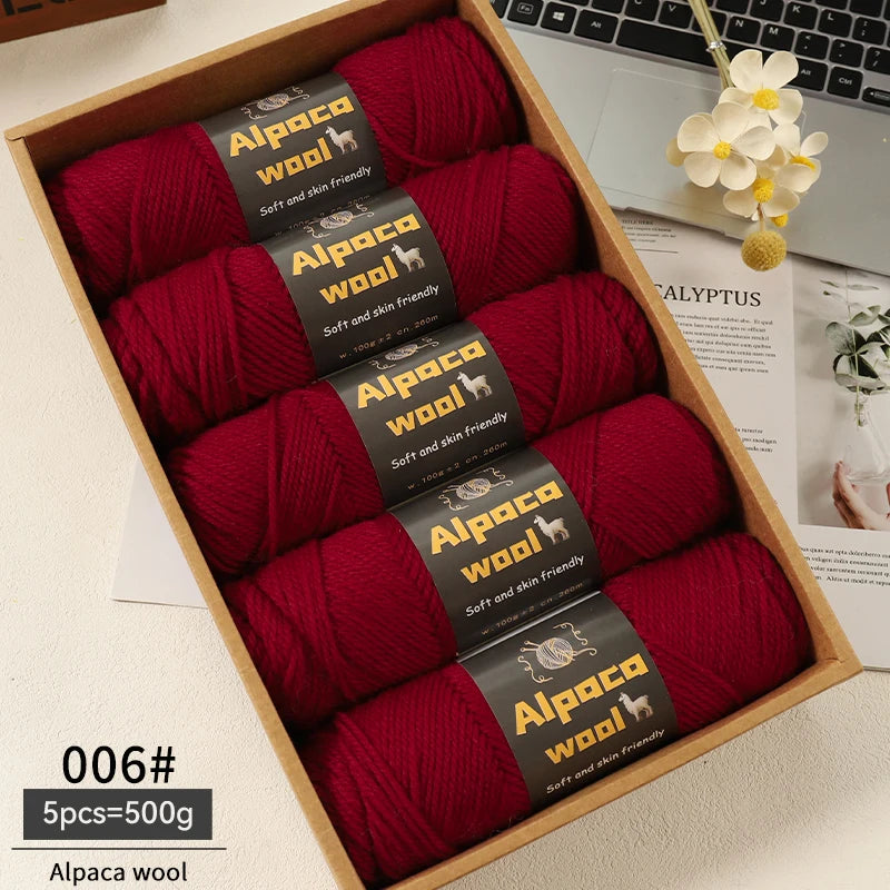Alpaca Wool Chunky Yarn 500g – 5 Pack