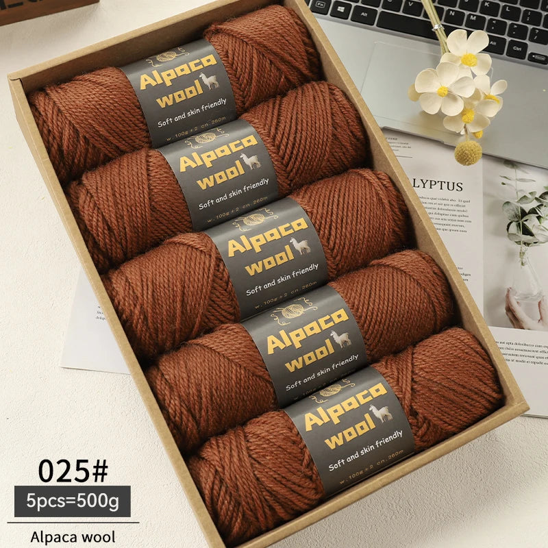 Alpaca Wool Chunky Yarn 500g – 5 Pack