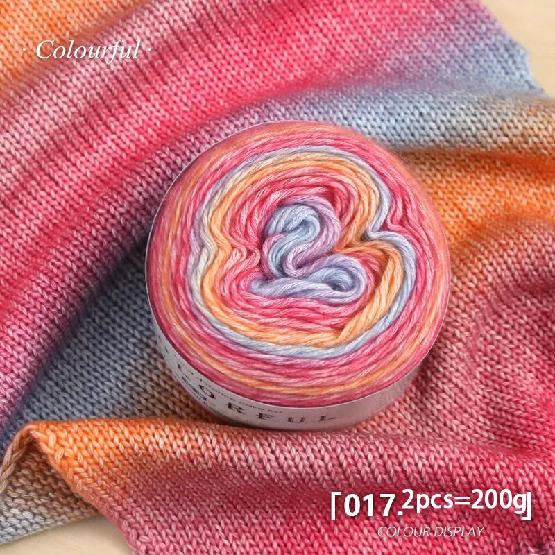 1 моток = 2 пасмы = 200 г пряжи Gradient Cake