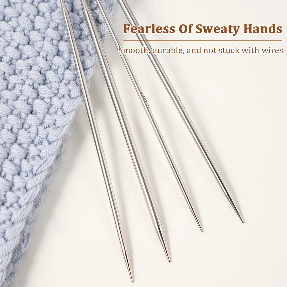 Interchangeable Circular Knitting Needles 2-5mm Detachable Stainless Steel Crochet Knitting Tool DIY Handmade Weaving Crafts Kit
