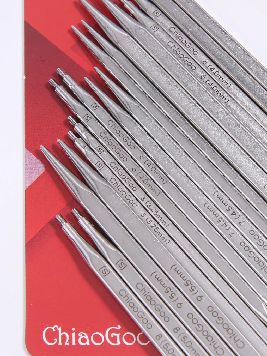 1Pair Premium ChiaoGoo Stainless Steel Cube Knitting Needles