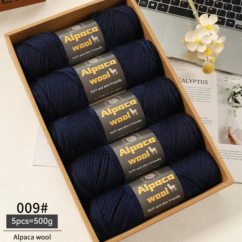 Alpaca Wool Chunky Yarn 500g – 5 Pack