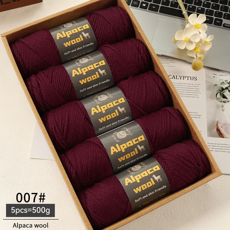 Alpaca Wool Chunky Yarn 500g – 5 Pack