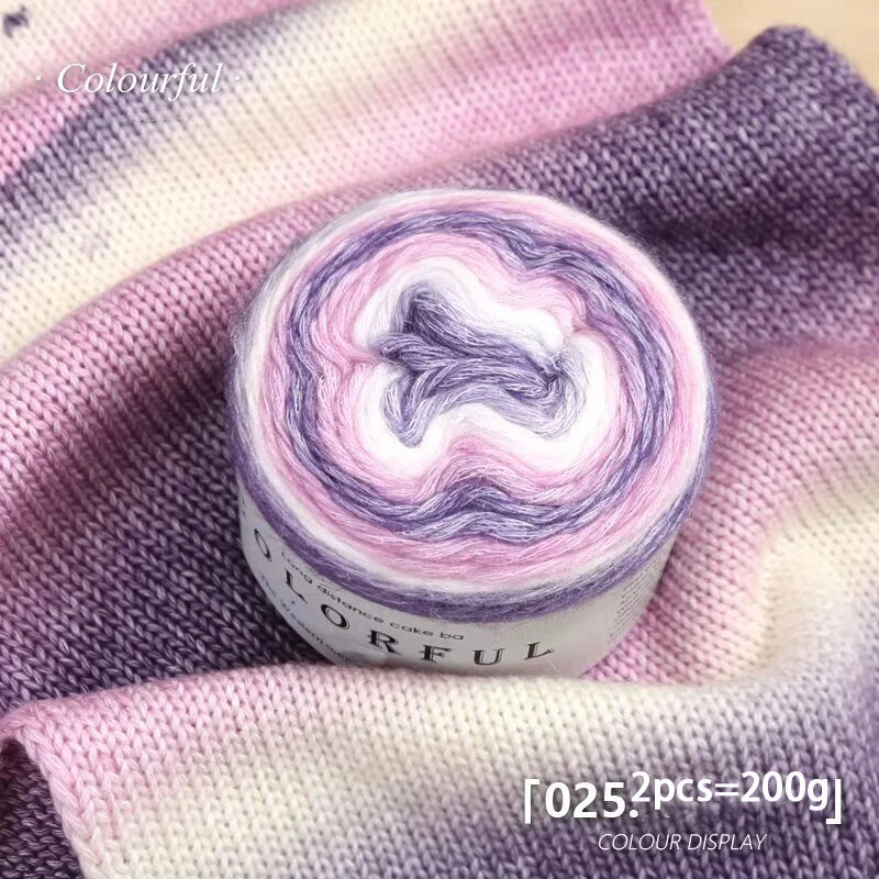 1 моток = 2 пасмы = 200 г пряжи Gradient Cake