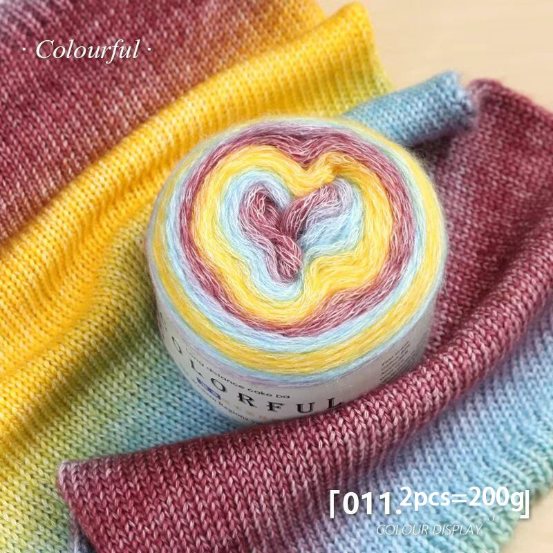1 моток = 2 пасмы = 200 г пряжи Gradient Cake