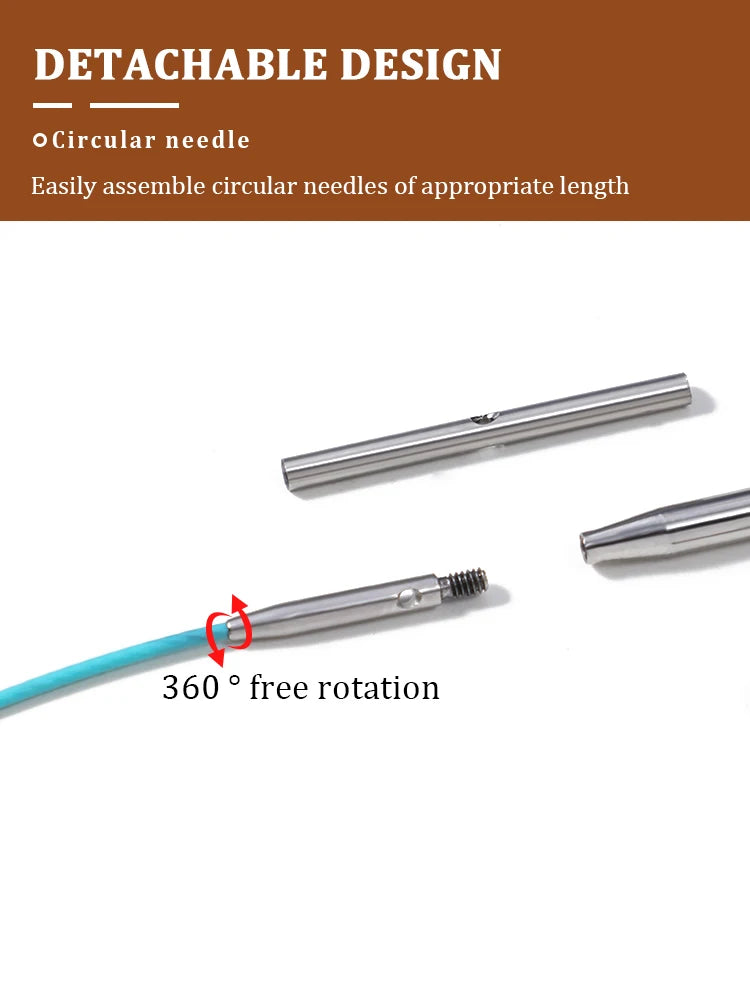 Interchangeable Circular Knitting Needles 2-5mm Detachable Stainless Steel Crochet Knitting Tool DIY Handmade Weaving Crafts Kit