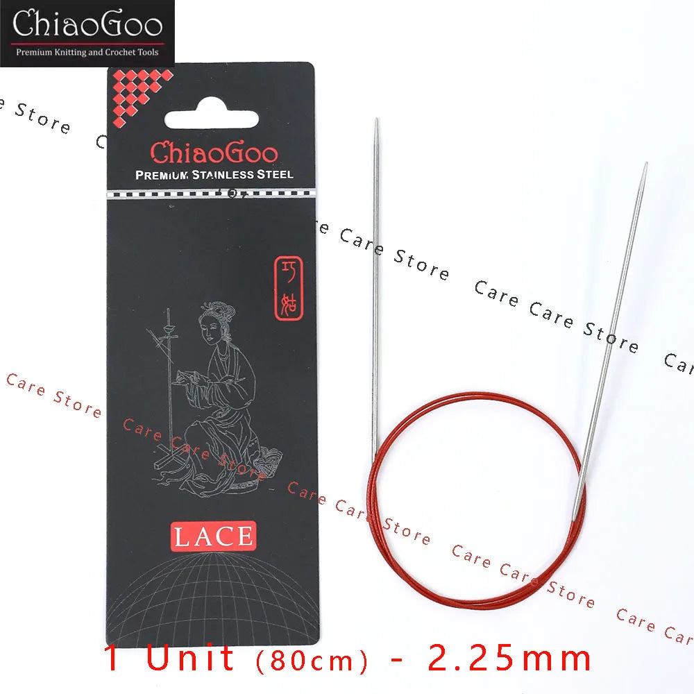 Original ChiaoGoo 80cm Premium Stainless Steel Circular Knitting Needles