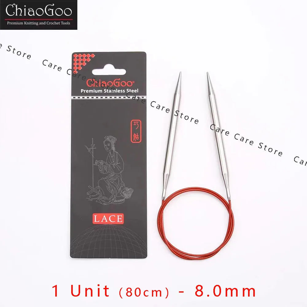 Original ChiaoGoo 80cm Premium Stainless Steel Circular Knitting Needles