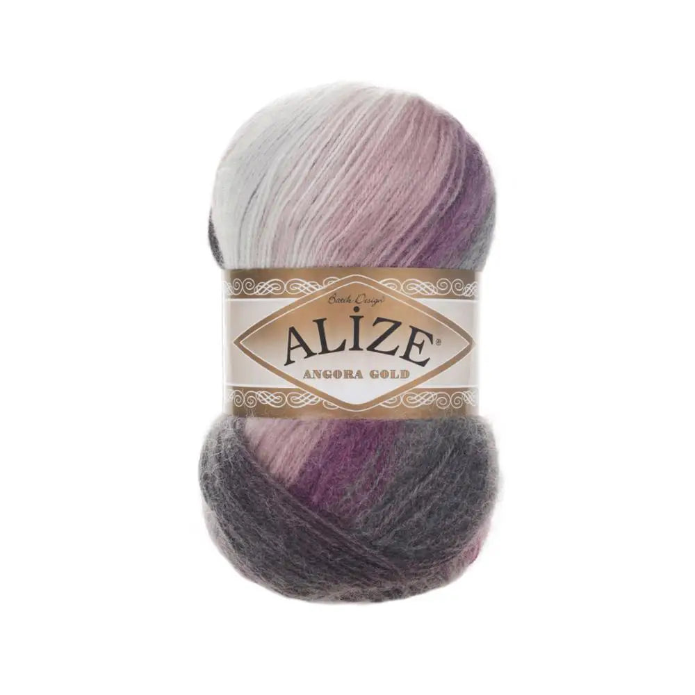 1 Pack ( 5 Balls ) Alize Angora Gold Batik