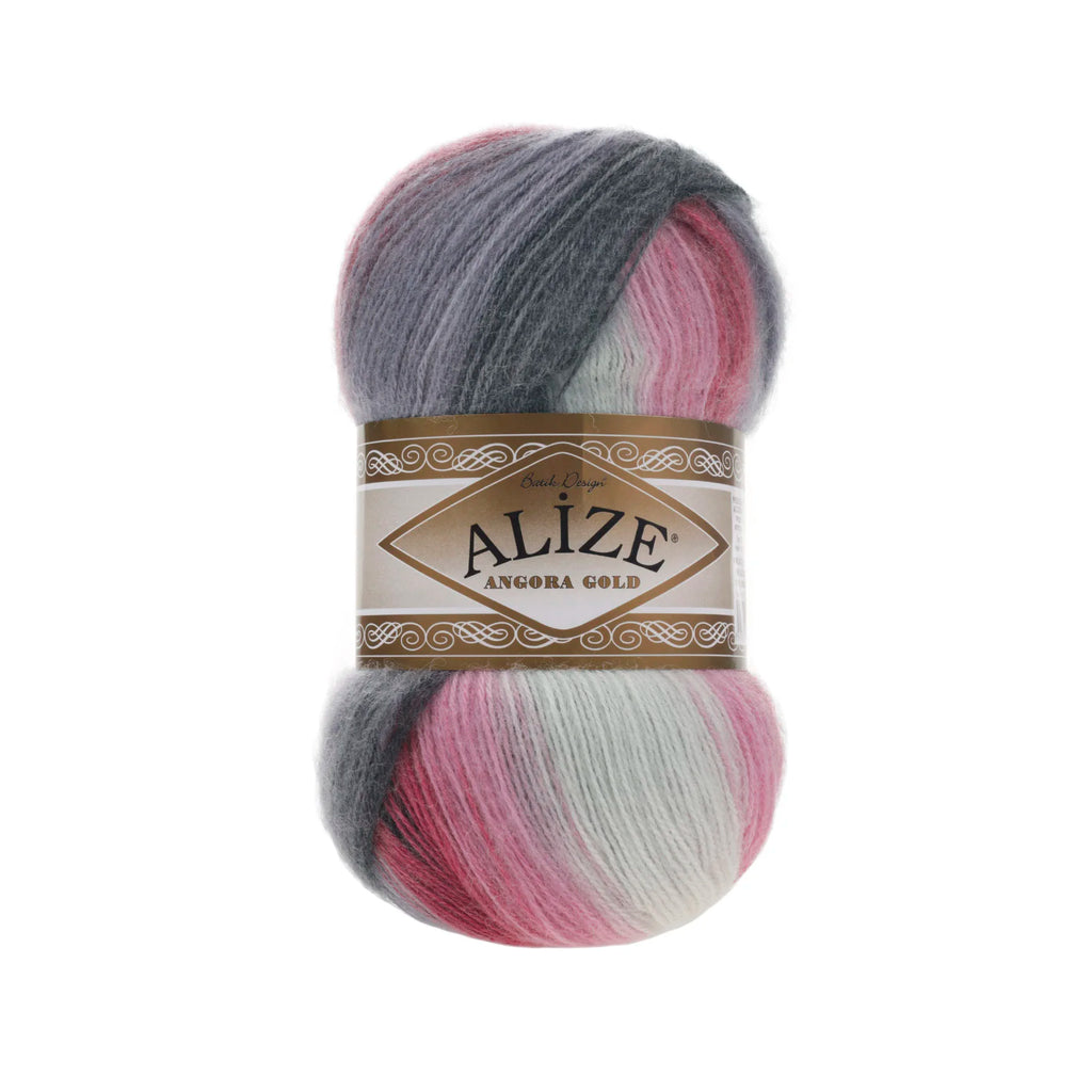 1 Pack ( 5 Balls ) Alize Angora Gold Batik