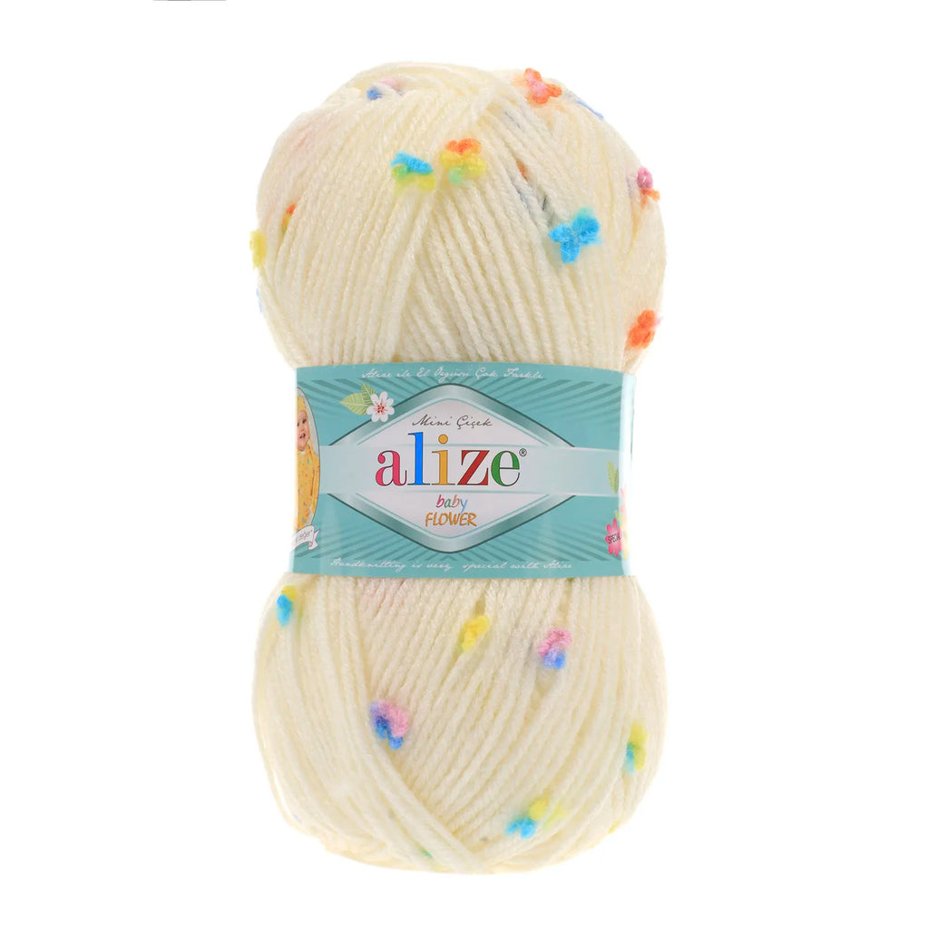 1 Pack ( 5 Balls ) Alize Baby Flower