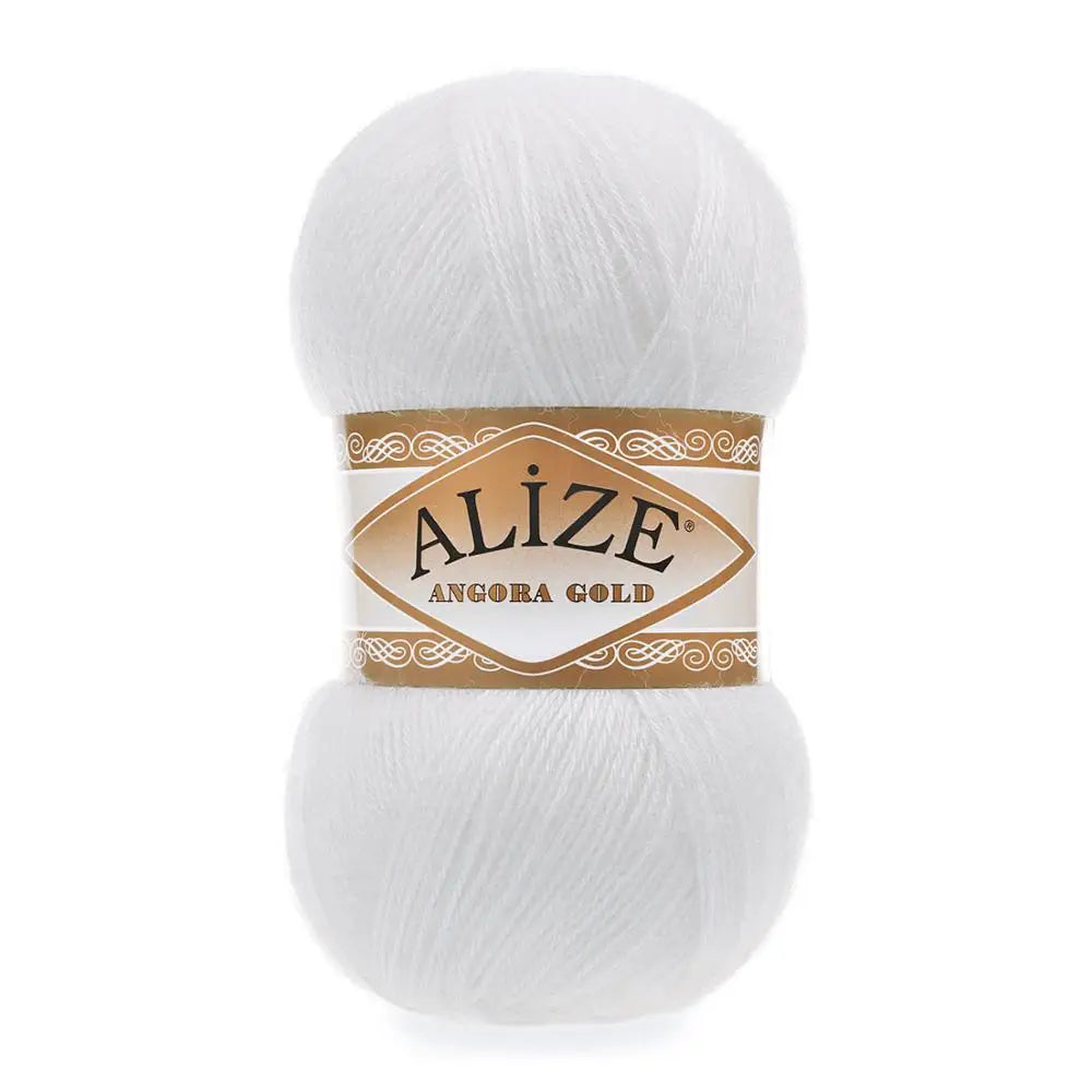 1 Pack ( 5 Balls ) Alize Angora Gold