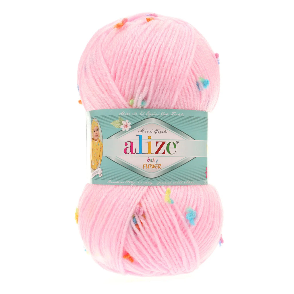 1 Pack ( 5 Balls ) Alize Baby Flower