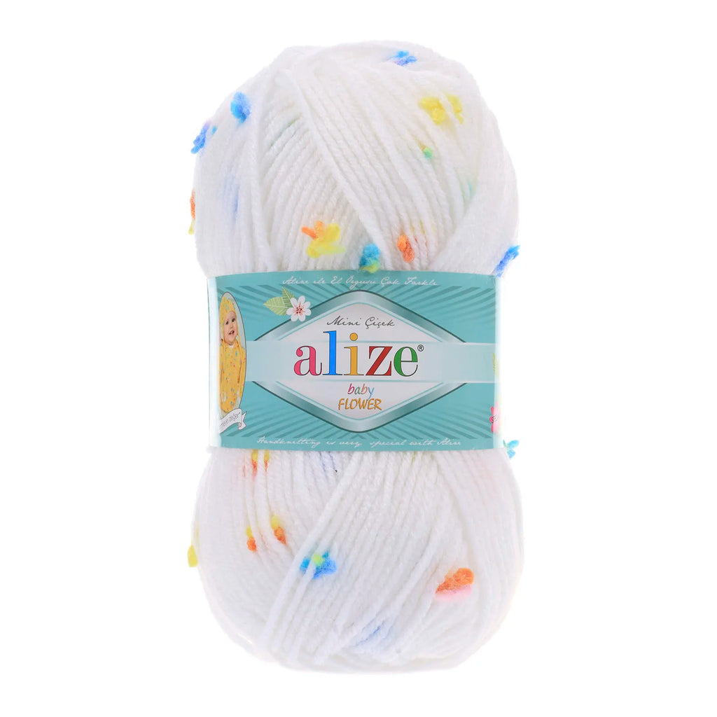 1 Pack ( 5 Balls ) Alize Baby Flower