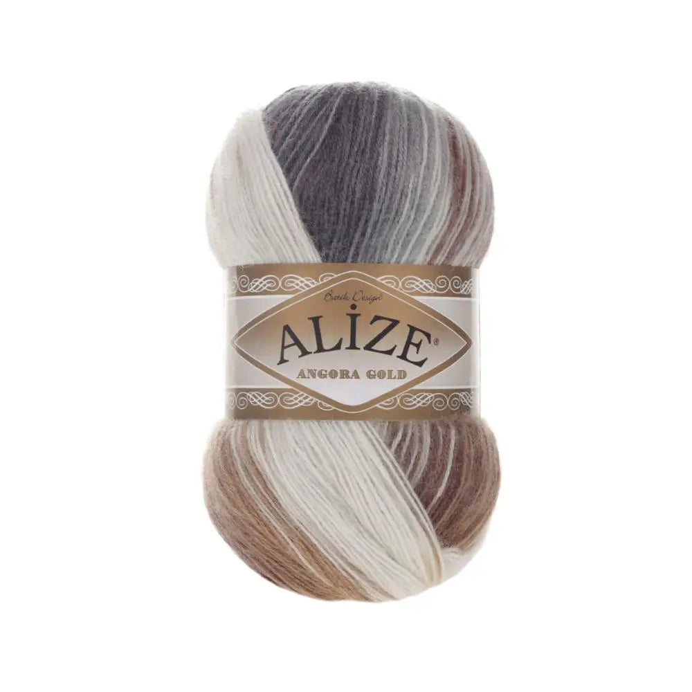 1 Pack ( 5 Balls ) Alize Angora Gold Batik